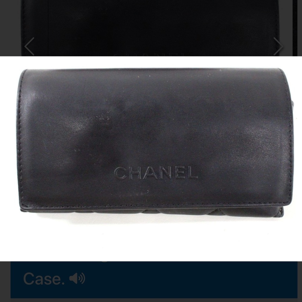 CHANEL Black Leather Eyewear Case